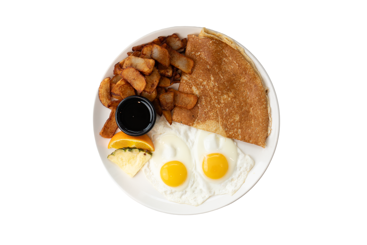 TWO EGGS AND PANCAKE
